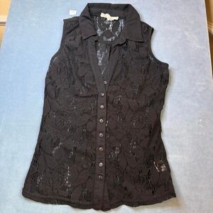 Black Lace Button up by Derek Hearts Size Small